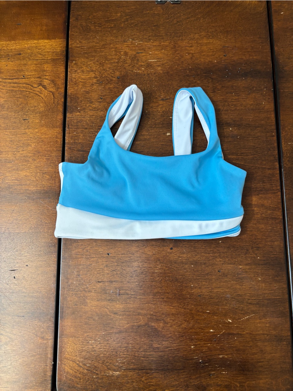Girls blue and White Crop Top tank top five the label